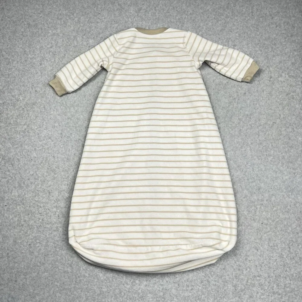 Carters Baby 6-9M Cream Stripe Fleece Sleep Sack Zip Wearable Blanket